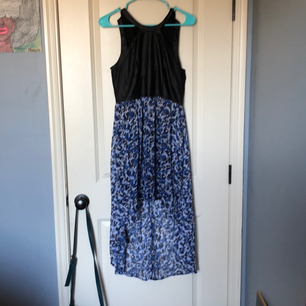 High Low  Cheetah print leather top Dress